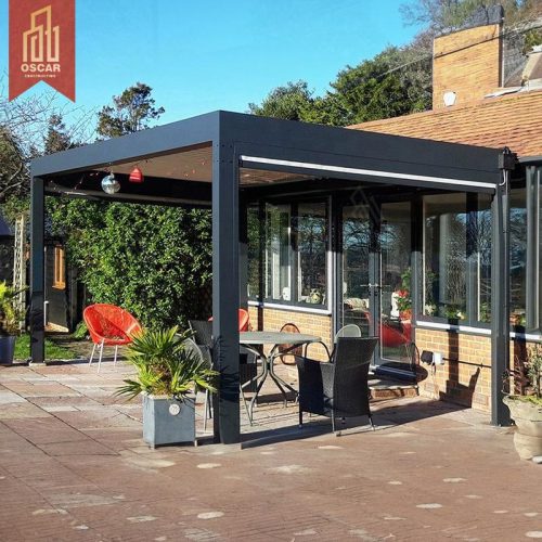 100% Waterproof Motorized Louvered Aluminium Outdoor Gazebo Leisure Garden Pergola Pergola