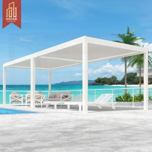 Outdoor Aluminium Louvered Gazebo with Electric Function and Bioclimatic Design Garden Patio Backyard 3X4 Pergola