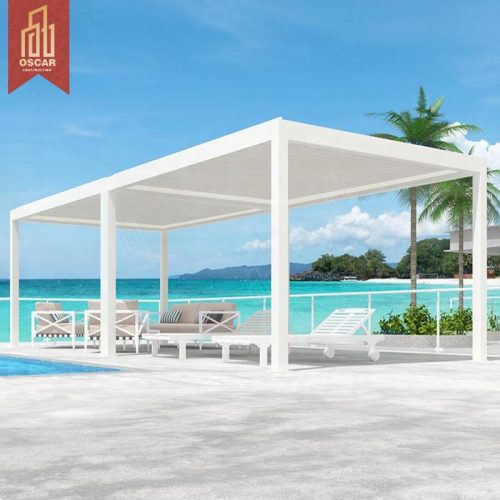 Customized Sustainable 8X8 Waterproof Louvered Pure Aluminum Garden Gazebo Patio Backyard Outdoor Pergola