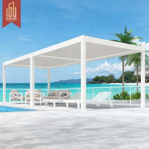 Controlled Outdoor Aluminium Motorized Automatic Bioclimatica System Gazebo and Pergola Ideal Garden Patio and Backyard Pergola