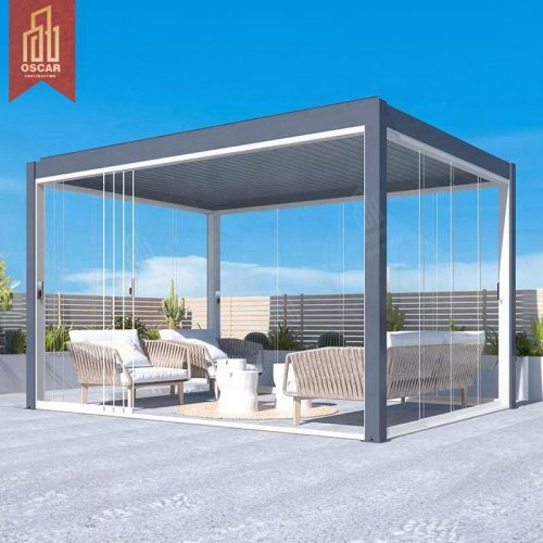 Motorized Adjustable Aluminum Pergola Louvre Roof Patio Backyard Garden Outdoor Pergola