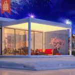 Waterproof Remote - Controlled Aluminium Pergola with Led Light Patio Garden Backyard Bioclimatic Structure Pergola