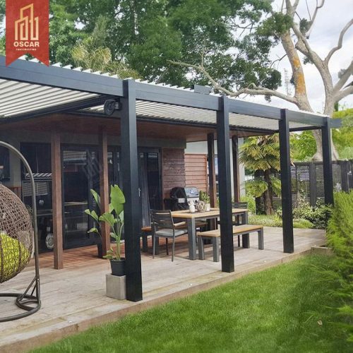 Rainproof Louvered Aluminum Alloy Frame Pergola Garden Patio Backyard Luxury Elegant Outdoor Shelter Pergola