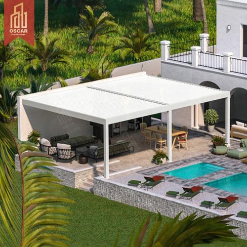 Waterproof Hardtop Aluminium Outdoor Louvered Gazebo Patio Garden and Outdoor Relaxing Pergola