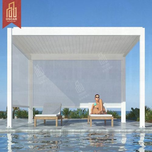 Waterproof Aluminum Outdoor Hardtop Gazebo with Louvered Design Patio Garden Backyard Pergola