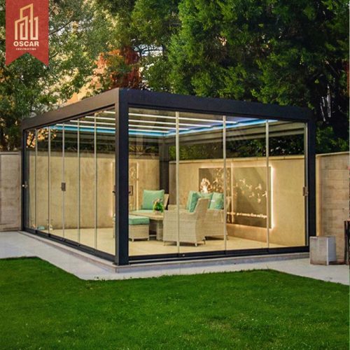 Uvered Outdoor Aluminum Pergola in Anthracite Grey Brown Garden Patio Balcony Sun Shading Ventilating Stylish Functional Pergola