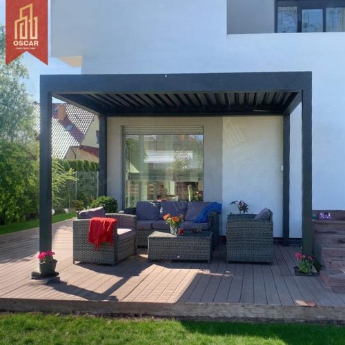 orised Waterproof Outdoor Louvered Aluminum Pergola Patio Garden and Bioclimatic Use Ideal Backyard Poolside and Terrace Pergola