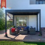 Able Outdoor Aluminium Pergola with Smart Opening Metal Louver Roof Waterproof Windproof Garden Patio Balcony Sun Shades Pergola