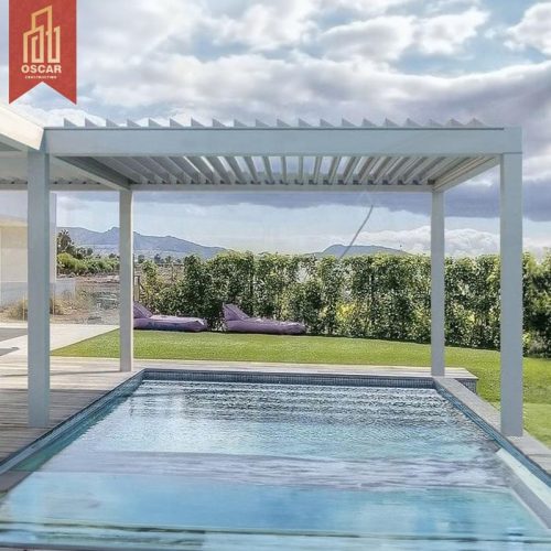 100% Waterproof Motorized Louvered Aluminium Outdoor Roof Leisure Garden Pergola Parts Pergola