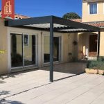 White Bioclimatic Louvered Outdoor Aluminum Pergola Garden Patio Balcony with Sun Shading Ventilation Stylish Functional Pergola