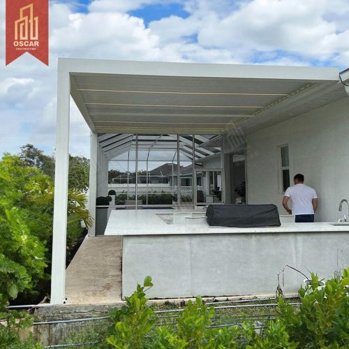 High Quality Motorized Waterproof Garden Louver Pergola with Sun Shade Patio Backyard Outdoor Pergola