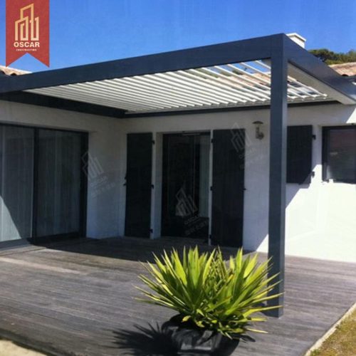Outdoor Waterproof Sun Blocking Aluminium Louvered Roof Kits Terrace Patio Garden Pergola