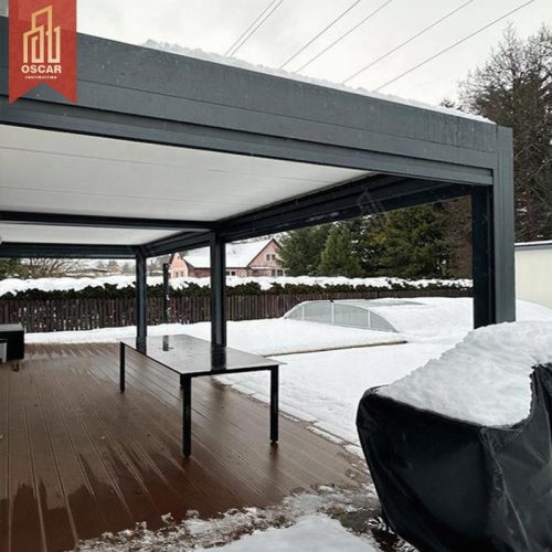 Customizable Aluminum Louvered Roof System Outdoor Terrace Garden Pergola with Adjustable Ventilation and Sun Protection Pergola