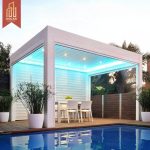 inum Motorized Manual Pergola Adjustable Ventilation Weather - Resistant Shading Structure Outdoor Patio Garden Backyard Pergola