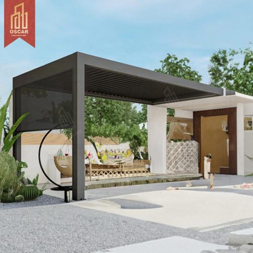 3X3 3X4 4X4 6X4 Customizable Modern Outdoor Bioclimatic Aluminum Louvered Pergola Roof Gardens Patios Balconies Pergola