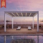 Remote Control Movable Louvered Shade House Roof Outdoor Patio Backyard Pergola