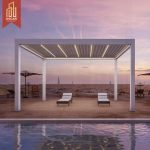 Adjustable Outdoor Customized Modern Bioclimatic Motorized Aluminium Louver Glass Gazebo Garden Patio Terrace Pergola