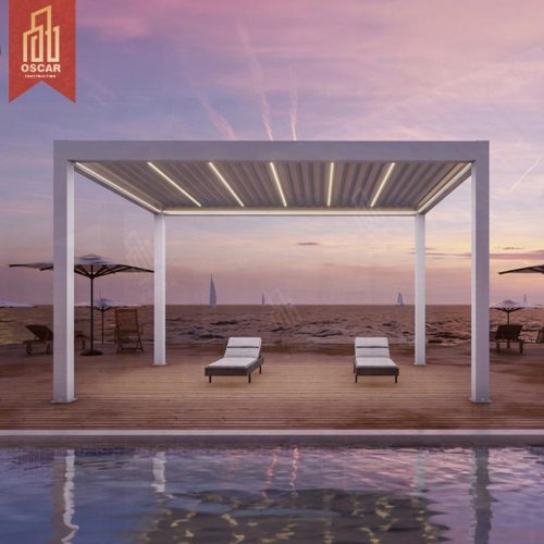 Waterproof Motorized Louvered Aluminium Pergola Custom Outdoor Canopy Garden Patio Balcony Pergola