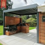 Waterproof Aluminum Terrace Pergola Heavy - Duty Flat Louvre Roof Ce - Certified Motor Garden Patio Balcony Pergola
