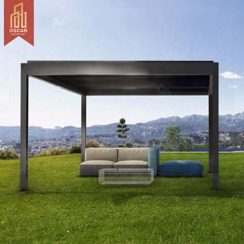Uv Block Waterproof Aluminum Bioclimatic Open - Air Canopy Pergola Courtyard Patio Outdoor Dining Pergola