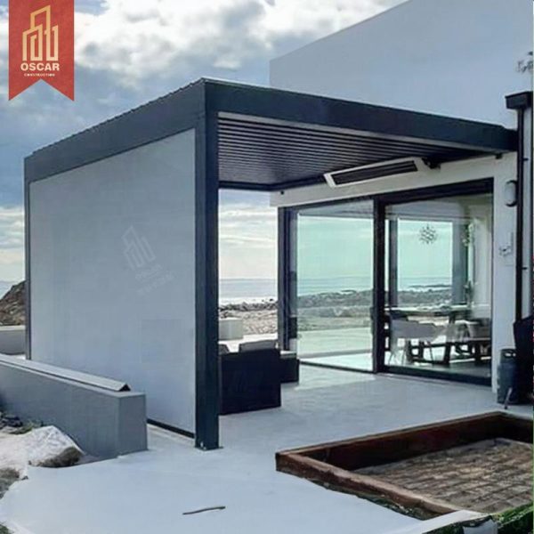 12′ * 12′ Delivery Price Modern Outdoor Patio Balcony Shading and Shelter Solutions with Screens Pergola Kits Pergola