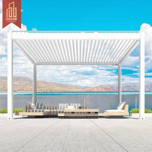Waterproof Aluminum Outdoor Hardtop Gazebo with Louvered Design Patio Garden Backyard Pergola