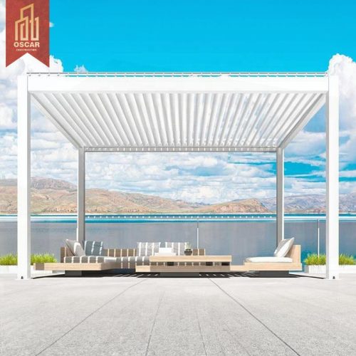 Motorized Electric Folding Louvered Bioclimatic Aluminum Outdoor Pergola Patio Garden Balcony with Ultimate Comfort Pergola