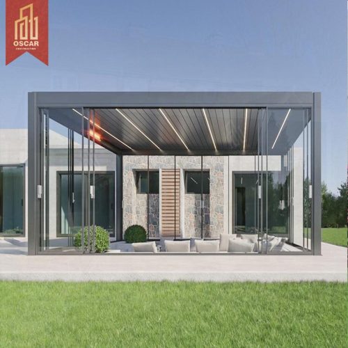4X4 Backyard Automatic Bioclimatic Sunshade Outdoor Patio and Garden Pergola
