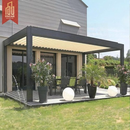2021 Exporting Durable Motorized Sun Shade Pergola Kits Modern Outdoor Spaces Pergola