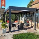 3X3M 3X4M 4X6M Electric Bioclimatic Motorized Roof Cover Outdoor Garden Patio Greenhouse Pergola