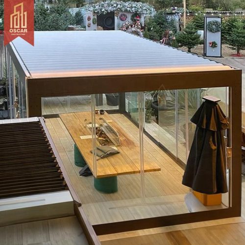 Outdoor Aluminum Gazebo Tent with Space - Saving Design Patio Backyard and Garden Sun - Shading and Shelter Pergola