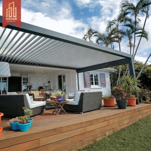 orised Waterproof Outdoor Louvered Aluminum Pergola Patio Garden and Bioclimatic Use Ideal Backyard Poolside and Terrace Pergola