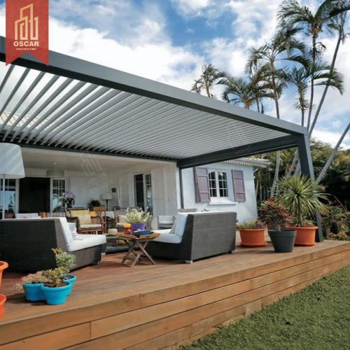 Waterproof Wpc Arches Arbours For Patio Wood Roofing Outdoor Garden and Awning Kit Pergola