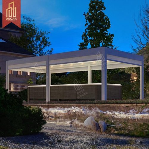 Customized Sustainable Waterproof 8X8 Louvered Pure Aluminum Pergola Patio Backyard Poolside Garden Gazebo Setup Pergola