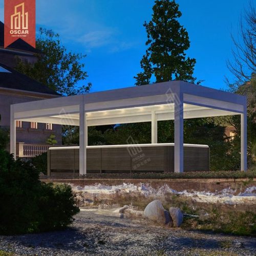 Motorized Adjustable Aluminum Pergola Louvre Roof Garden Patio and Outdoor Dining Area Pergola