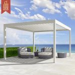 Motorized Adjustable Aluminum Louvered Pergola Roof Garden Patio Balcony Outdoor Shading Ventilation Pergola