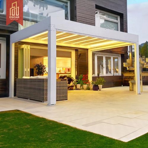 Waterproof Modern Louvered Aluminium Arbours Garden Patio Backyard Pergola