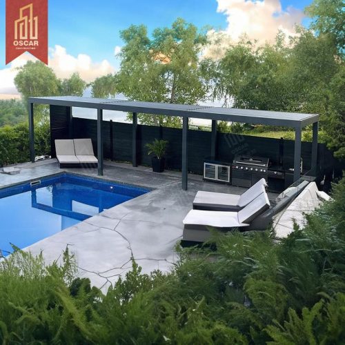 New Design Out Door Sunshade Rainproof Affordable Motorized Aluminum Patio Cover For Garden Backyard Terrace Pergola