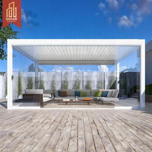 Elegant Waterproof Aluminium Structure Outdoor Spaces with Led Light Garden Patio Balcony Use Pergola
