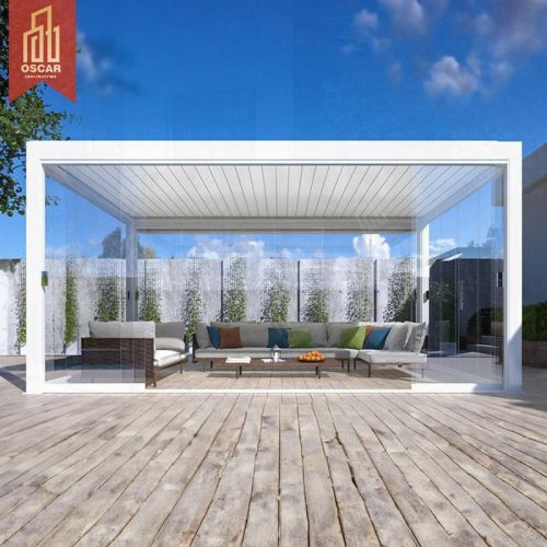 Motorized Operation Customized Size Aluminum Alloy 4X6 Square White Pergola Garden Patio Backyard in Europe Pergola