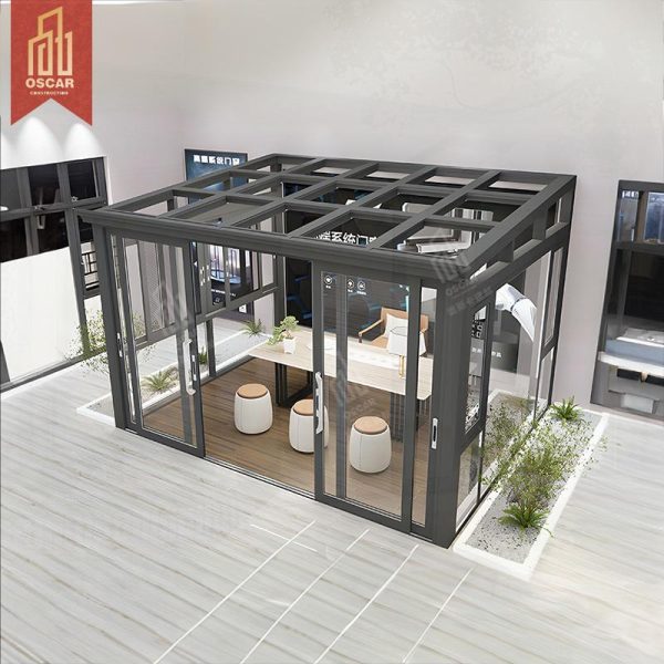 Free Standing Prefab Sunroom with Free Sample Patio Garden Balcony Offering Greenhouse Solarium Function Sunroom