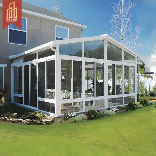 Empered Glass Winter Garden Mezzanine Wall - Mounted Gable Sunroom Suitable Winter Cold Areas and Home Relaxation Spaces Sunroom