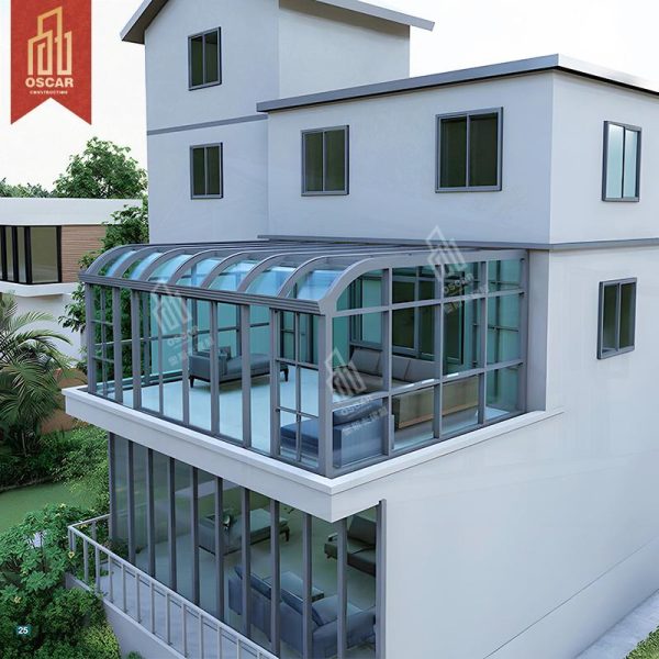 Customized High Quality Triangle Laminated Tempered Glass Wall – Against Winter Garden Gable Sunroom Home Patio Backyard Sunroom