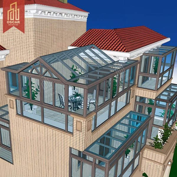 – Quality Customized Aluminum Greenhouse Sunroom Chinese Winter Garden with Multi – Season Use and Space – Saving Design Sunroom