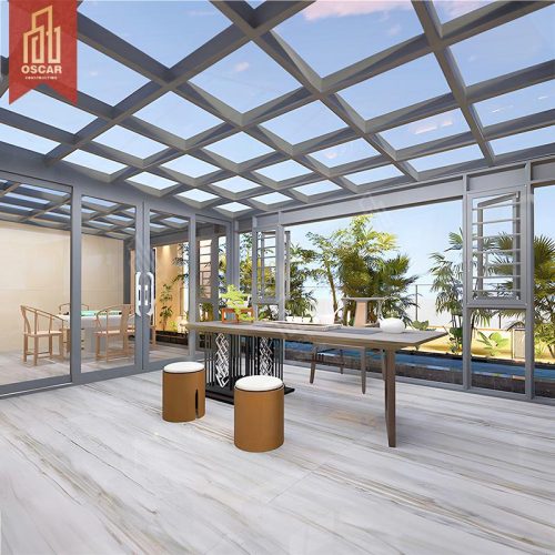 Free Samples Prefabricated independent Sunroom Greenhouse Use in Garden Patio Balcony orangerie Sunlight Greenhouse Sunroom