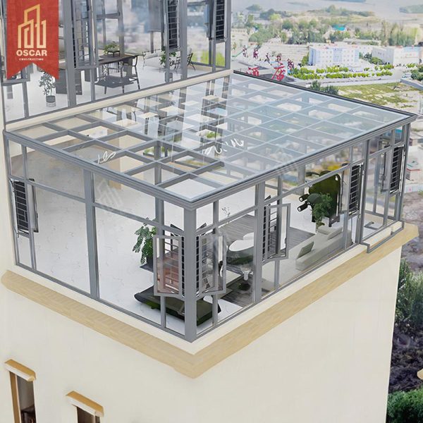 Diy Double Layer insulating Outdoor Sunroom with Modern Polygon Roof Molding Conservatory Garden Patio Backyard Sunroom