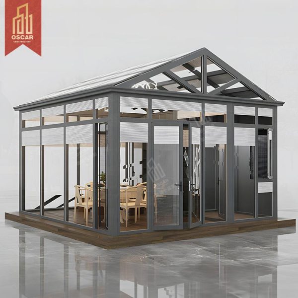 High – Quality Customizable Aluminum Greenhouse Sunroom Chinese Winter Garden Ideal Backyard Patio Balcony Sunroom