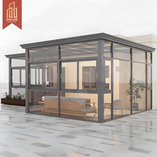 orrosive Aluminum Sunroom with Triangular Glass Roof and Laminated Glass Glass House Kits Ideal Gardens Balconies Patios Sunroom