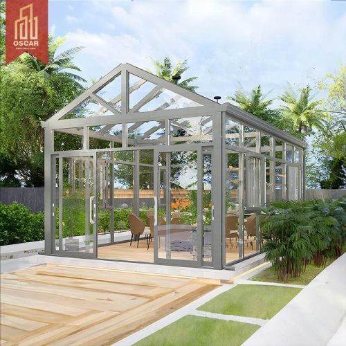 - Veranda in alluminio personalizzata di qualità, giardino invernale cinese con utilizzo multistagionale e design salvaspazio