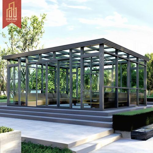 Free Standing Prefab Sunroom with Free Sample Patio Garden Balcony Offering Greenhouse Solarium Function Sunroom